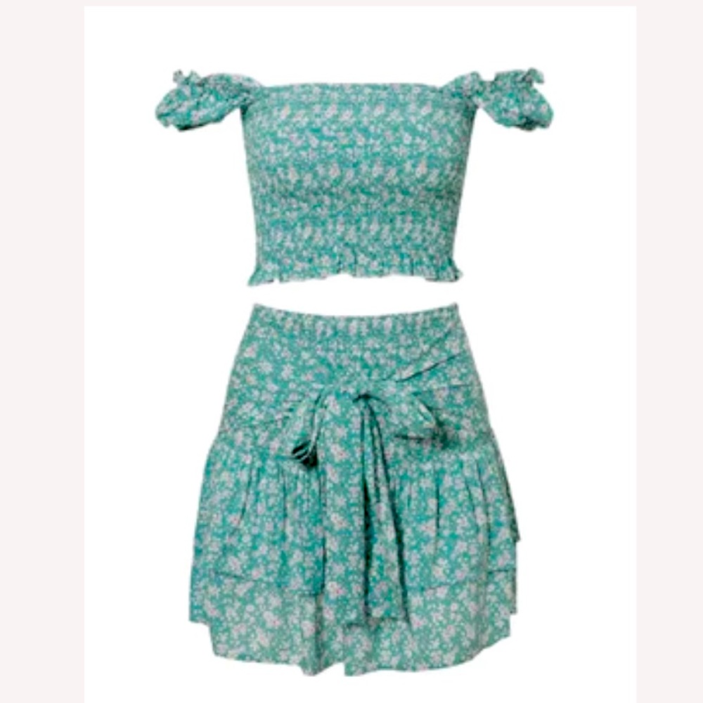 2 piece top and skirt
